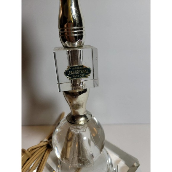 Vintage Imported Lead Crystal Handcut Table Lamp - Picture 2 of 5